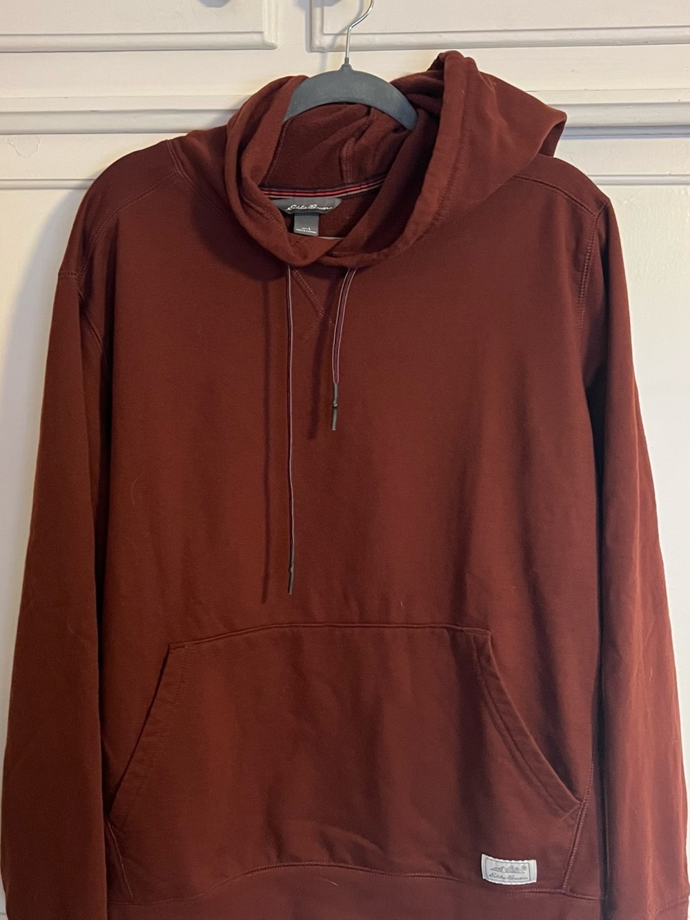 Eddie Bauer Maroon Hooded Pullover Sweatshirt L
